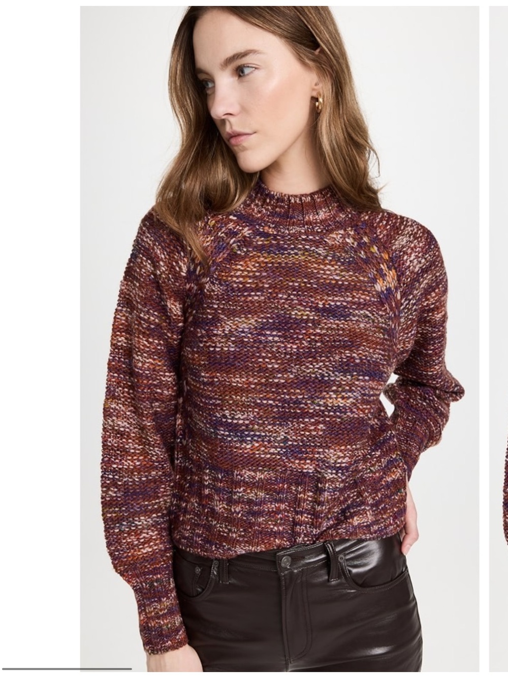 VERONICA BEARD Malie Sweater Burgundy Size Small